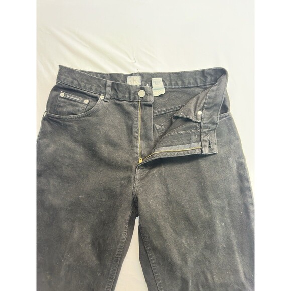 Mens Calvin Klein Regular Fit Straight Leg Black Stretch Denim Jeans Size 32x30 - Picture 3 of 8